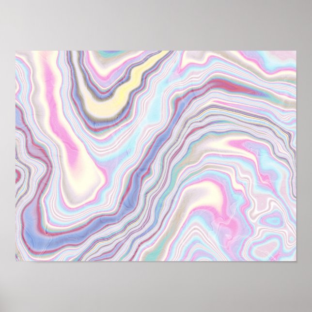 Affiche Vagues de marbre de rêve pastel (Devant)