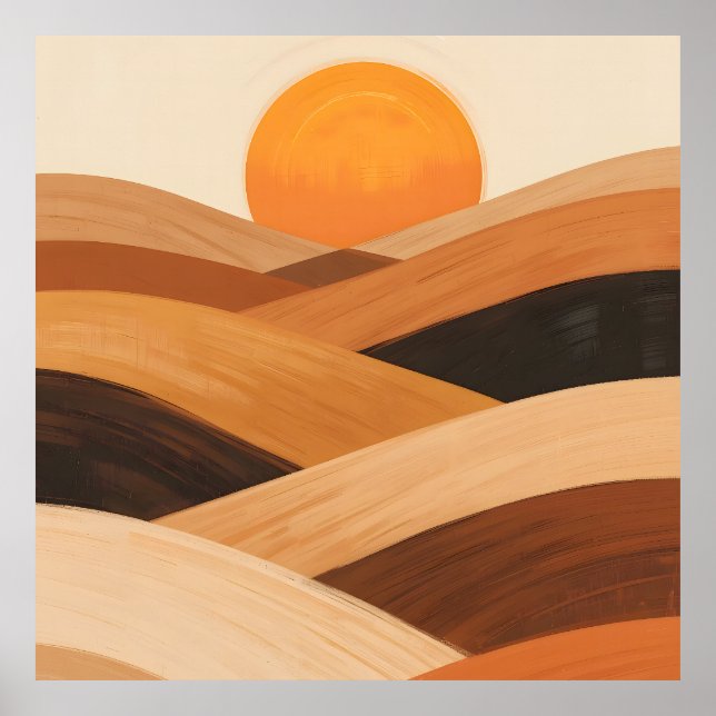 Affiche Vagues de sable doux au coucher du soleil (Devant)