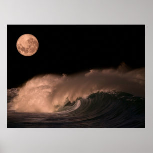 Affiche Vagues de tempête du Pacifique Côte nord d'Oahu,