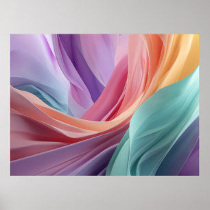 Affiche Vagues de tissu pastel abstrait 