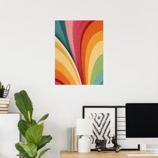 Affiche Vagues et formes colorées dans le design