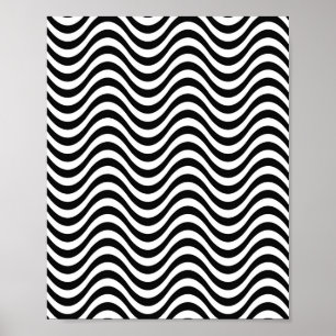 Affiche Vagues noires et blanches