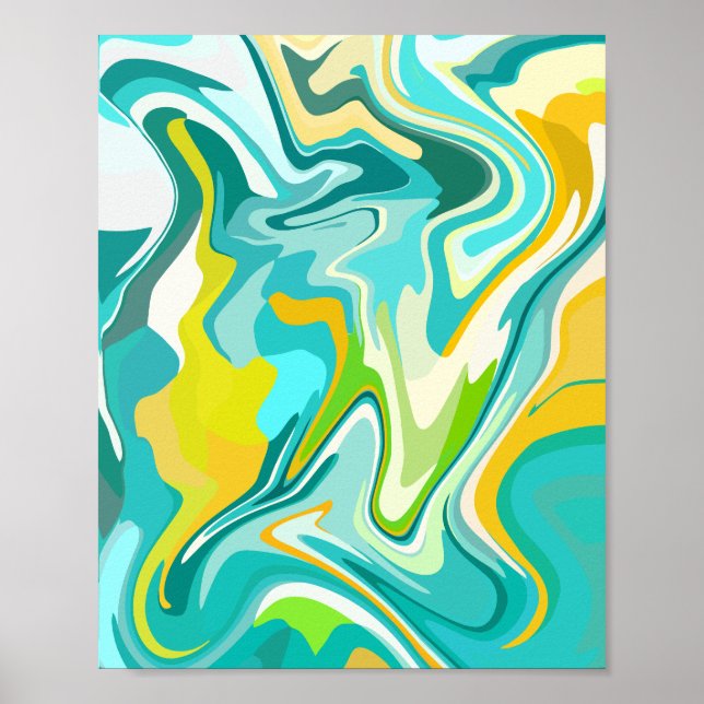 Affiche Vagues océaniques vibrantes (Devant)