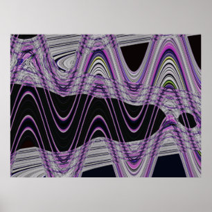 Affiche vagues pourpres de noir