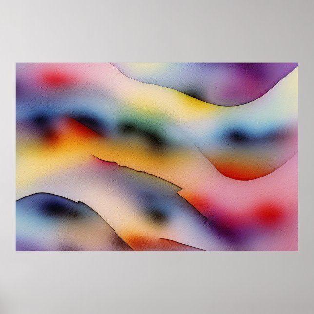 Affiche "Vagues réfractaires" Art Abstrait contemporain (Devant)