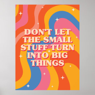Affiche Vagues rétro groovy avec mantra de pleine conscien