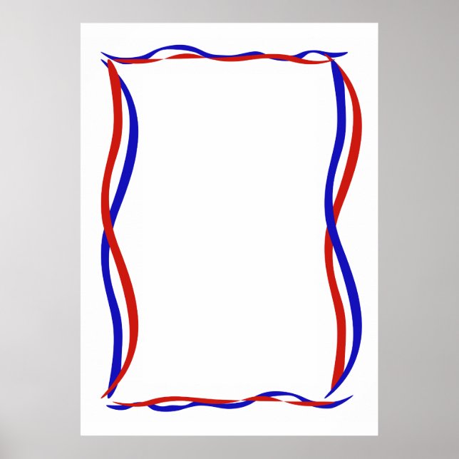 Affiche Vagues Rouge Blanc et Bleu  (Devant)