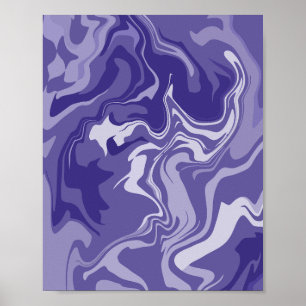 Affiche Vagues sereines de violet en harmonie Abstraite