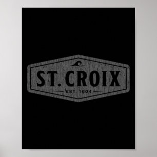 Affiche Vagues St Croix Vintage Hommes Femmes Filles Garço