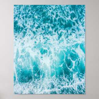 Affiche Vagues tropicales de l'océan bleu