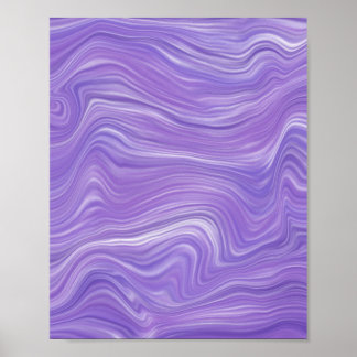 Affiche Vagues violettes fluides