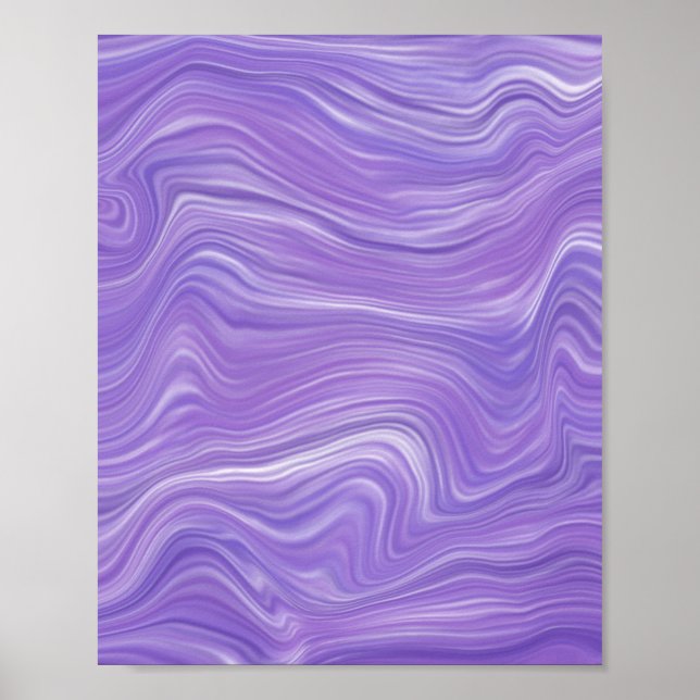 Affiche Vagues violettes fluides (Devant)