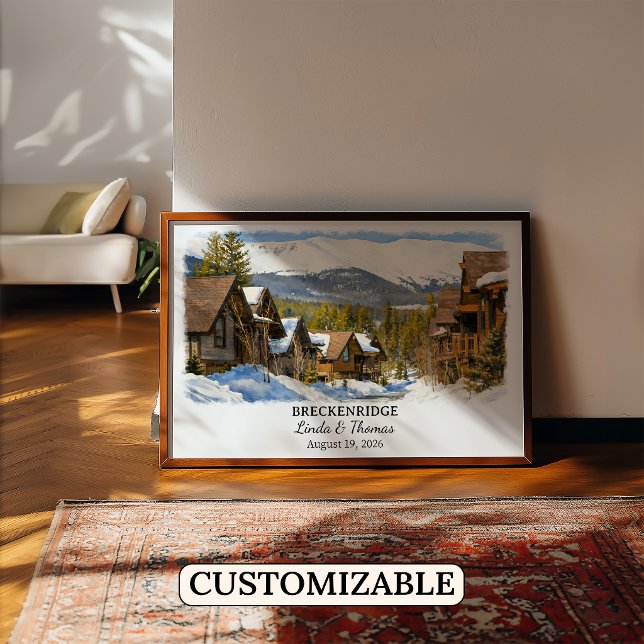 Affiche Vail Colorado, Aquarelle, Sur mesure (Créateur téléchargé)