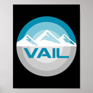 Affiche Vail Colorado Graphic Snowboard Vintage Ski