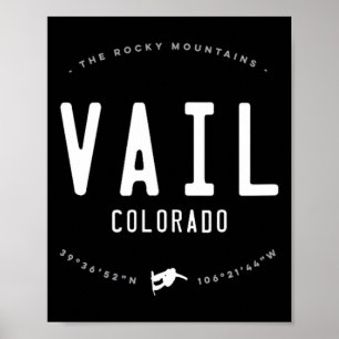 Affiche Vail Colorado Graphisme Perdu Vintage snowboard
