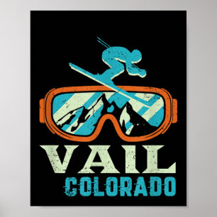 Affiche Vail Colorado Mountain Ski Rétro Vintage Et Sn