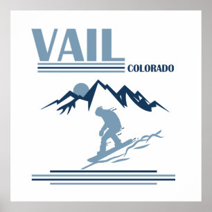 Affiche Vail Colorado snowboard