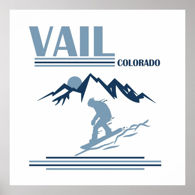 Affiche Vail Colorado snowboard (Devant)