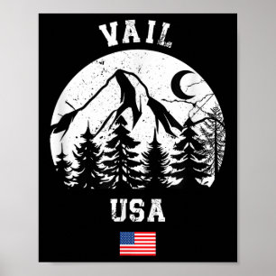 Affiche Vail Colorado Station de ski alpin Ski américain F
