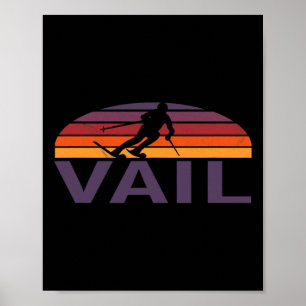 Affiche Vail Rocky Mountains Colorado Station de ski Snowb