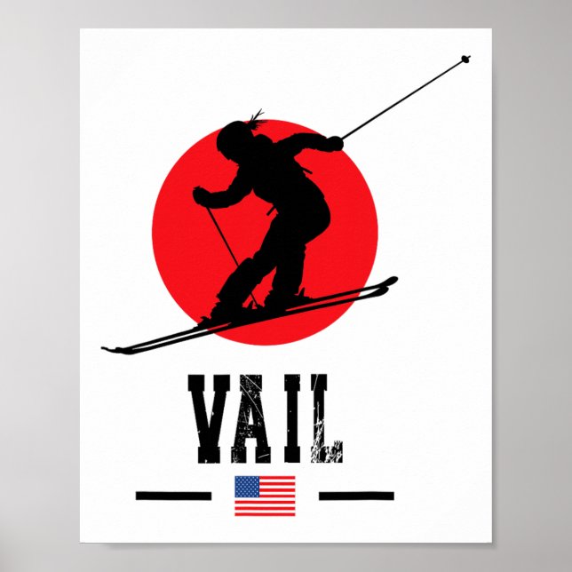 Affiche Vail Usa Ski Resort Rocky Mountains American Skiin (Devant)