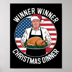 Affiche Vainqueur de Trump Dîner de Noël Père Noël A