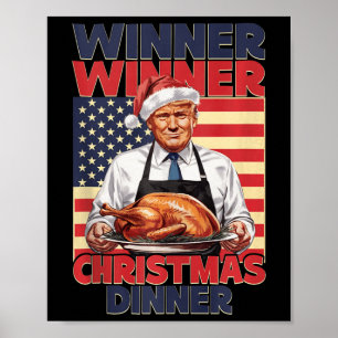 Affiche Vainqueur de Trump Dîner de Noël Père Noël A