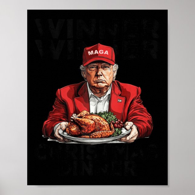 Affiche Vainqueur de Trump Dîner de Noël Père Noël A (Devant)