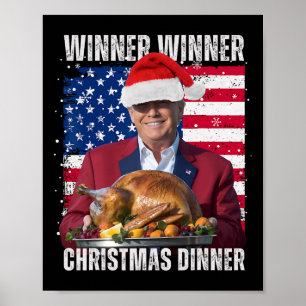 Affiche Vainqueur du dîner de Noël Humour Funny Trump X