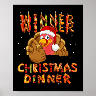 Affiche Vainqueur du dîner de Noël Père Noël Trump T