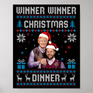 Affiche Vainqueur du dîner de Noël Père Noël Trump Ugly Sw