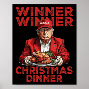 Affiche Vainqueur du dîner de Noël Remerciement Trump Sant