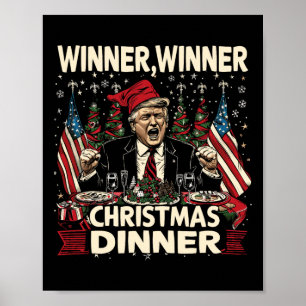 Affiche Vainqueur du dîner de Noël Remerciement Trump Sant