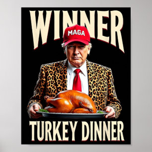 Affiche Vainqueur du dîner Turquie Dîner Drôle Trump
