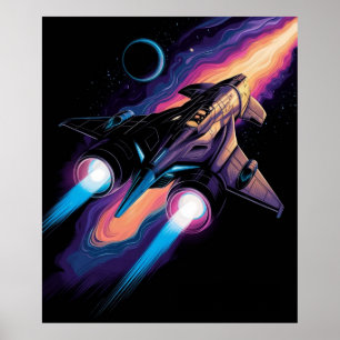 Affiche Vaisseau spatial futuriste