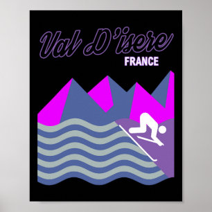 Affiche Val D'Isere Alpes françaises France Station de ski