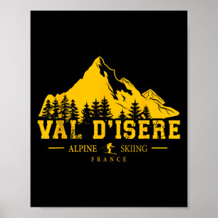 Affiche Val Disère France Station de ski alpin Ski françai