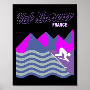 Affiche Val Thorens Alpes françaises France Station de ski