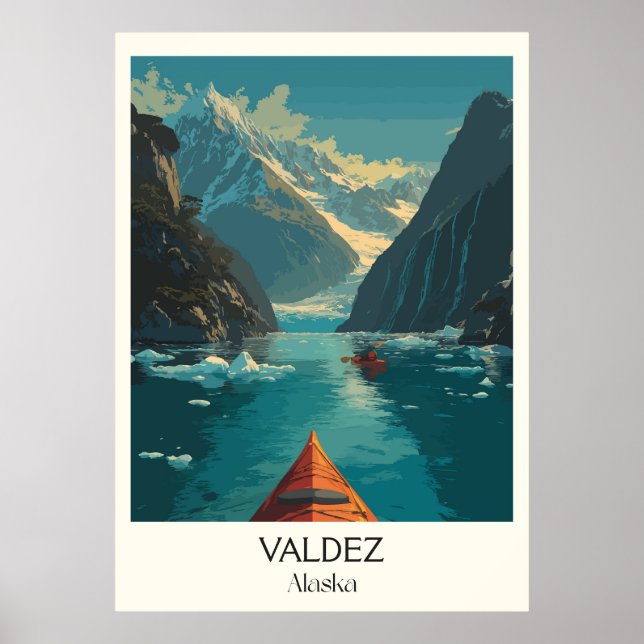 Affiche Valdez Alaska Fjord Kayak Adventure (Devant)