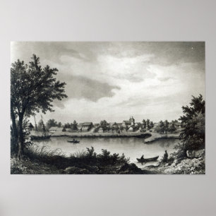 Affiche Valdivia, 'de l'histoire de Chile'engraved