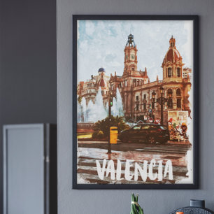 Affiche Valencia Espagne Architecture Voyage