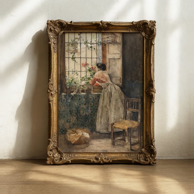 Affiche Valenciana a la Reja | Joaquín Sorolla (Créateur téléchargé)