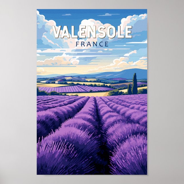 Affiche Valensole France Travel Art Vintage (Devant)