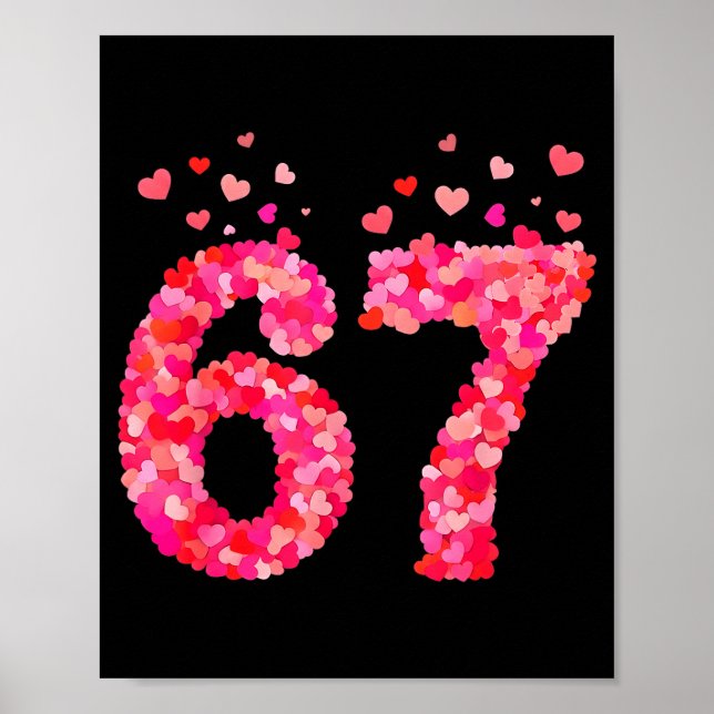 Affiche Valentin drôle 6 7 Mème Garçon Six Sept Cœurs Gen  (Devant)