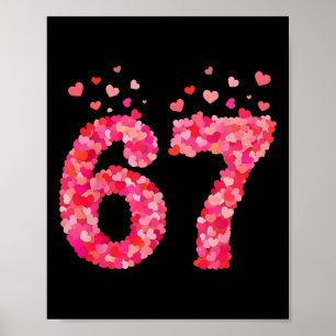 Affiche Valentin drôle 6 7 Mème Garçon Six Sept Cœurs Gen