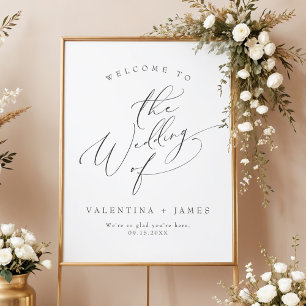 Affiche VALENTINA Élégant Mariage Script Minimaliste