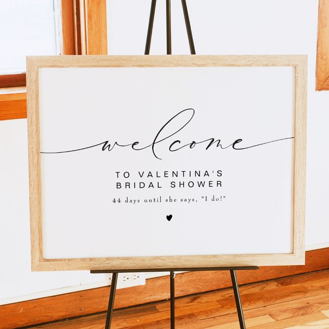 Affiche VALENTINA Modern Elegant Script Fête des mariées (Créateur téléchargé)