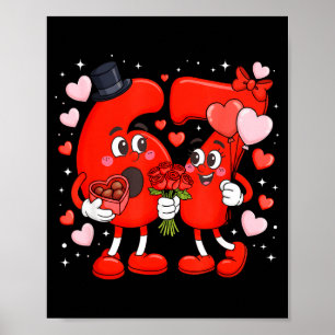 Affiche Valentine 67 Mème Drôle Six Sept Amour Cœurs Flux