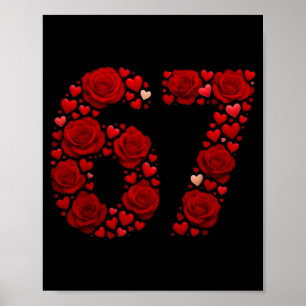 Affiche Valentine 67 Mème Roses Cœurs Drôle Six Sept Vale