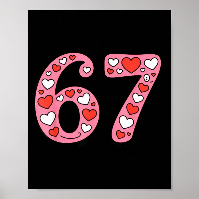 Affiche Valentine 67 Meme Six Seven Cute Gen Alpha  (Devant)